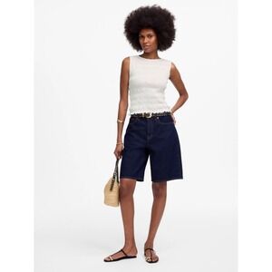 NWT Madewell Smocked Boatneck Tank White XS